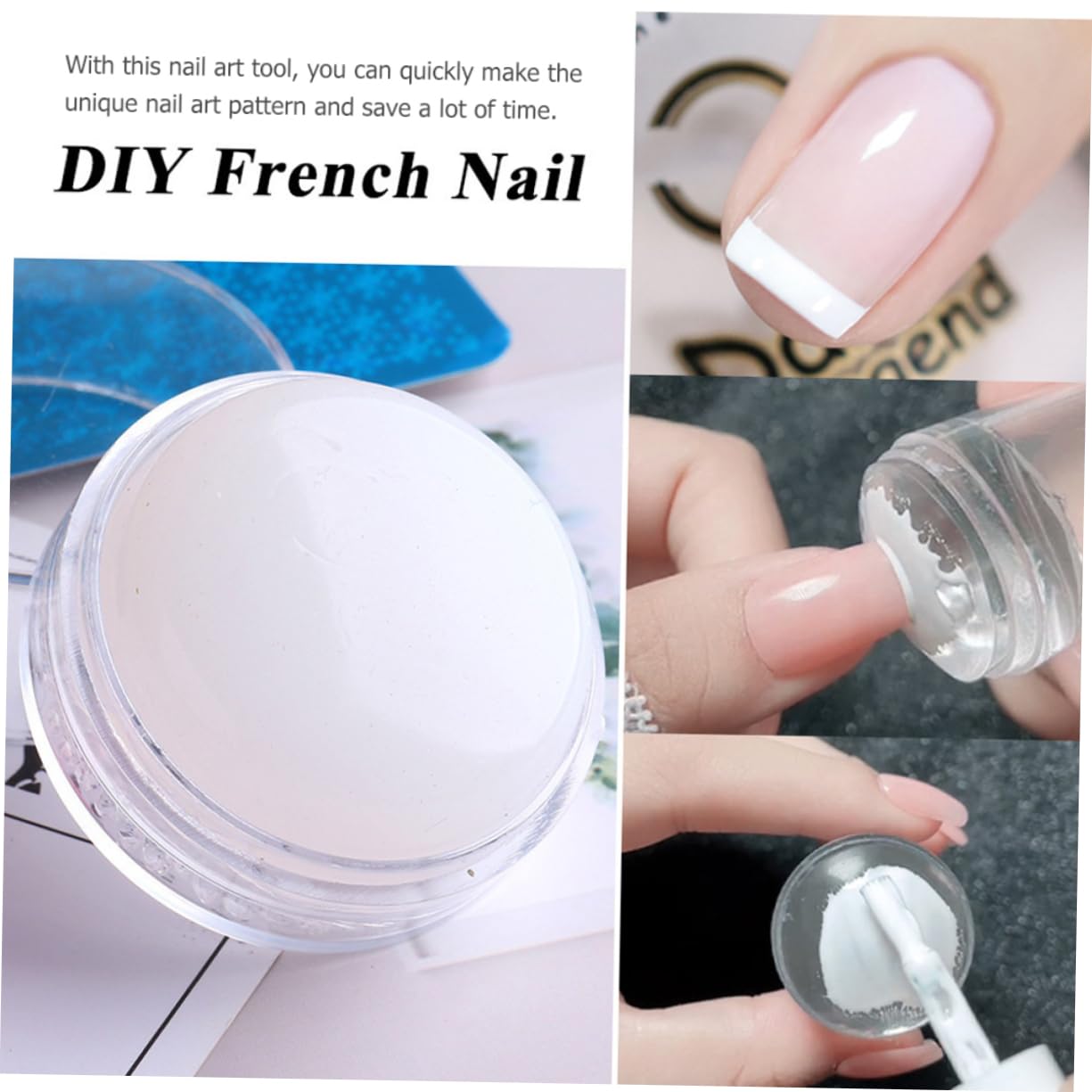 Silicone Nail Art Stampers Set of 4 Manicure Transfer Printing Tools for DIY Nail Art Includes Scraper for Home Salon and Professional Use