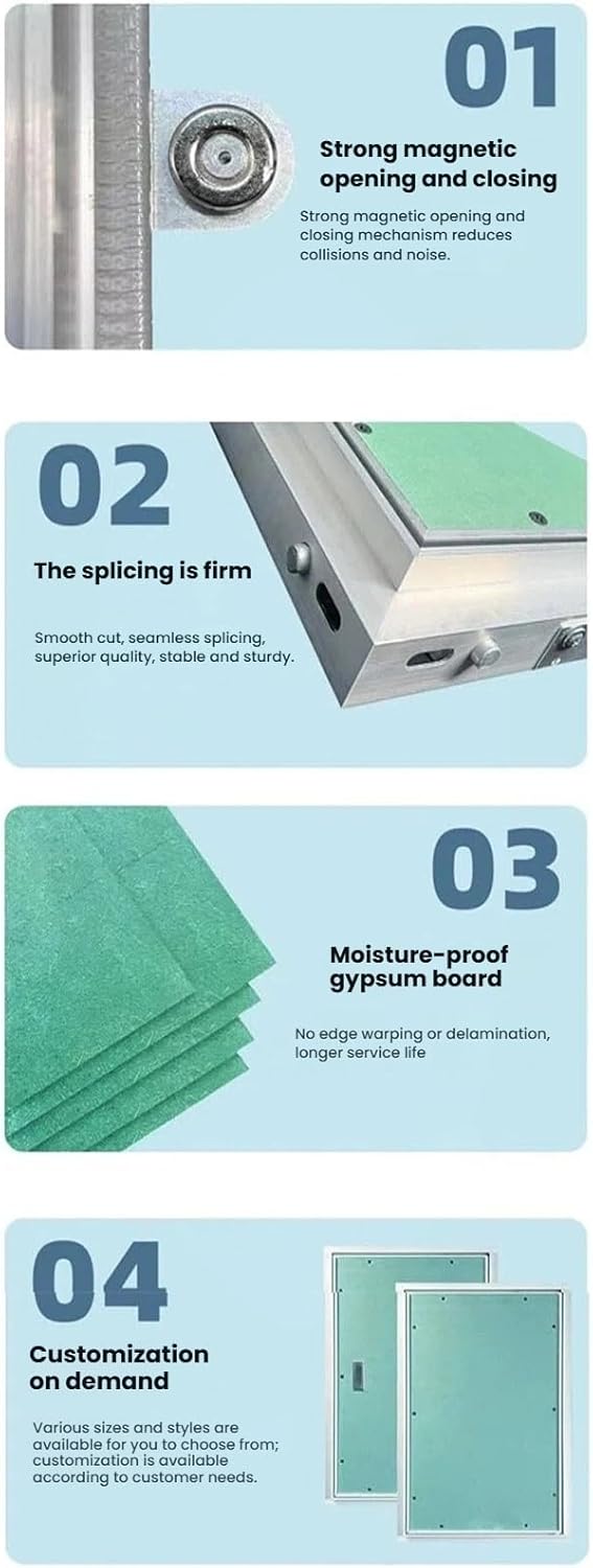 Heavy Duty Handle-Type Concealed Access Door, Aluminum Alloy Silent Gypsum Board Maintenance Door for Home/Commercial External Unit(24x71 in/61x180.3 cm)