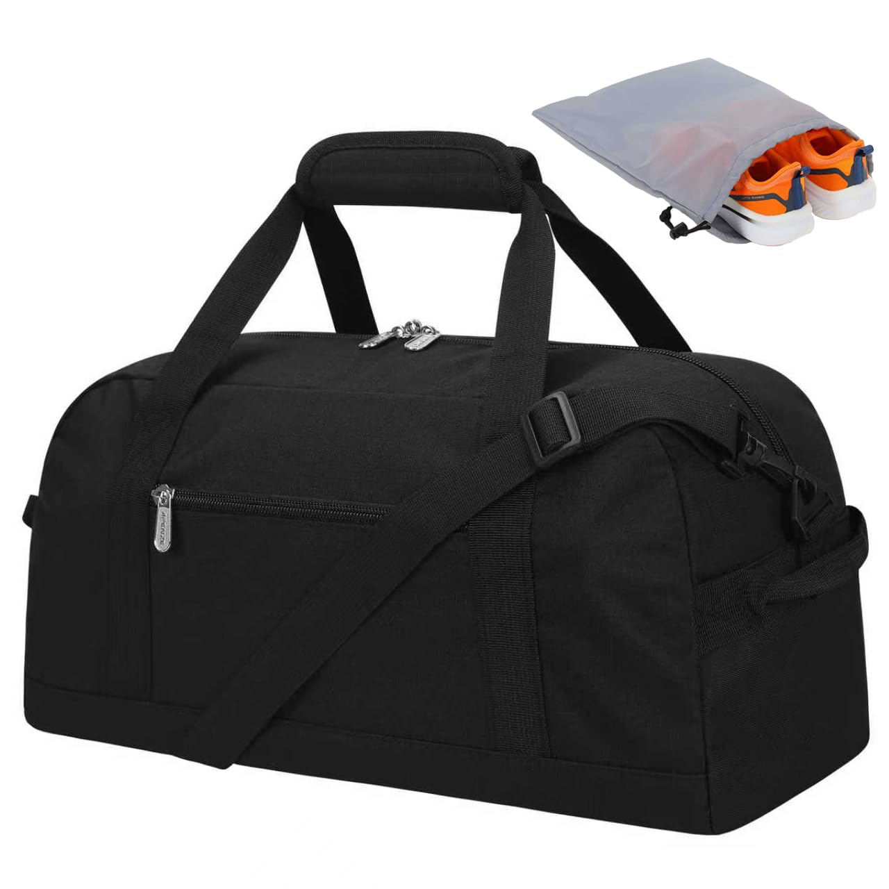 Apenze 25L Gym Bag for Men Holdall Duffel Bags- 18inch Travel Bag with Shoe Pocket,Lightweight Overnight Weekend Bag - Black