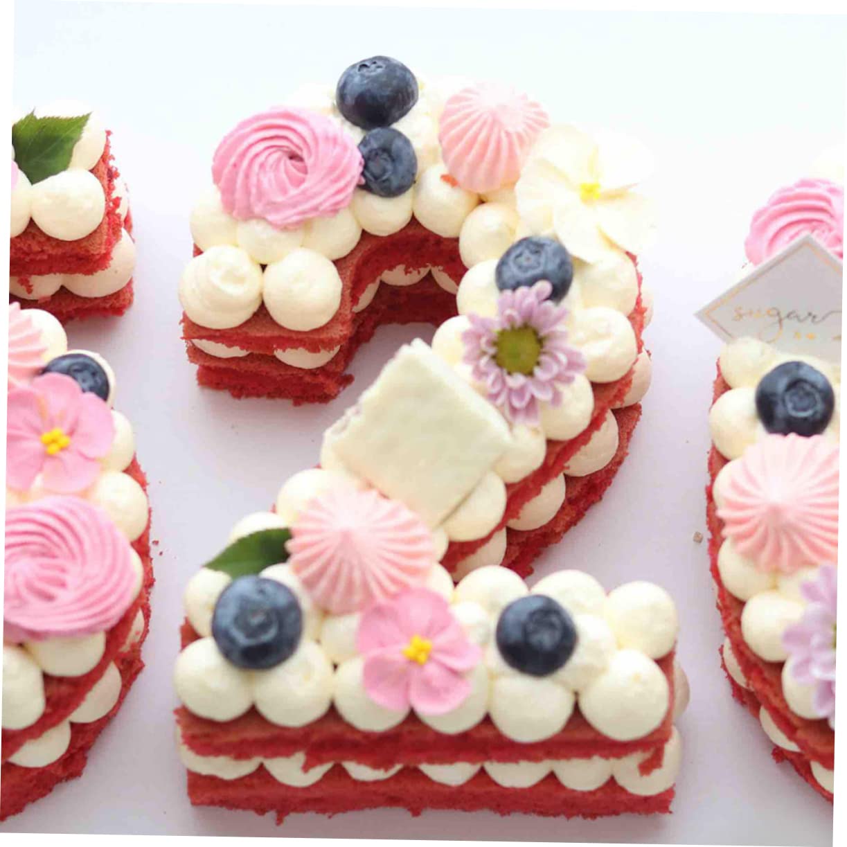 Veemoon 37pcs Alphabet Cake Stencils Number and Letter Cake Templates for Baking for Desserts Crafts and Celebrations and Reusable White