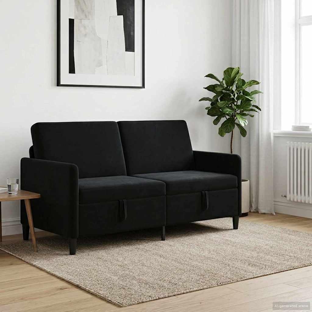 vidaXL Sofá con Almacenamiento Negro 172 x 78 x 87 cm Poliéster