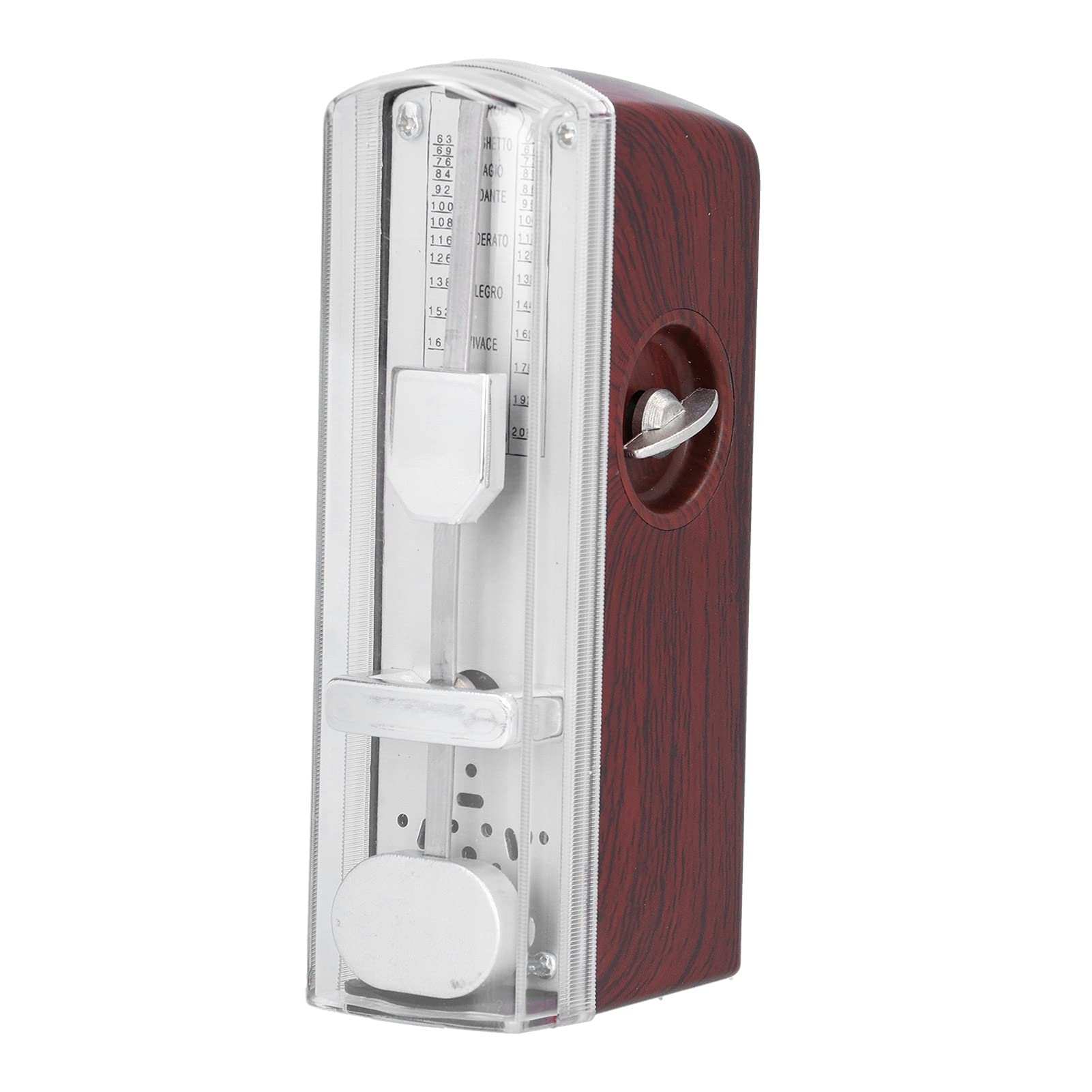 Fydun Mini Mechanical Metronome Universal Portable Traditional for Piano Ukeulele Guitar ViolinBurlywood for Families (Wine red)