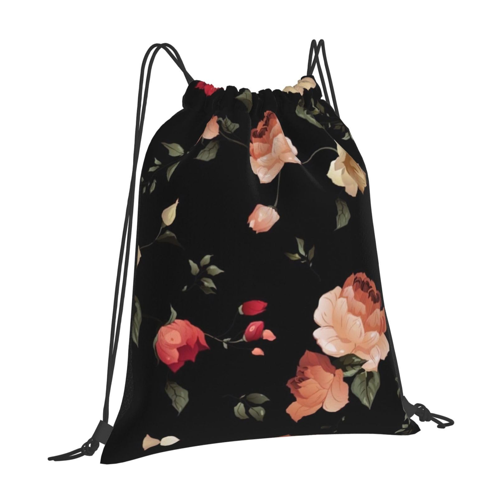 YHBLYKXP Flowers (2) print Casual drawstring backpack, lightweight and portable, fit for daily, sports and travel