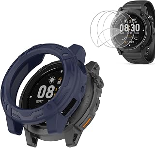 for COROS Nomad Smart Watch Armor Case with Screen Protector, Full Coverage TPU Protective Case Bumper Shell for COROS Nomad Outdoor GPS Watch 1.3" Navy Blue