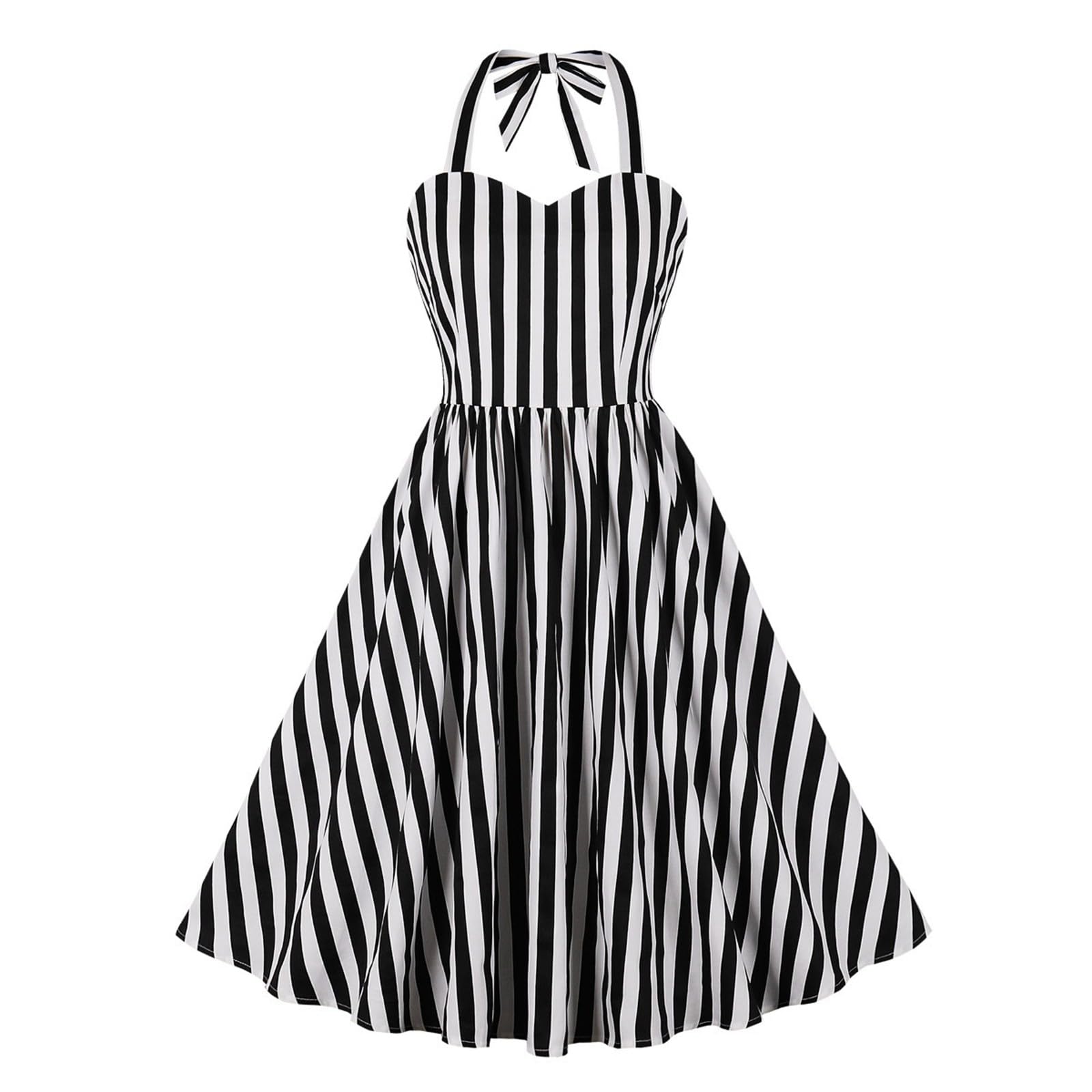 Robe trapèze à rayures verticales : la solution silhouette élancée et sans manches - 7