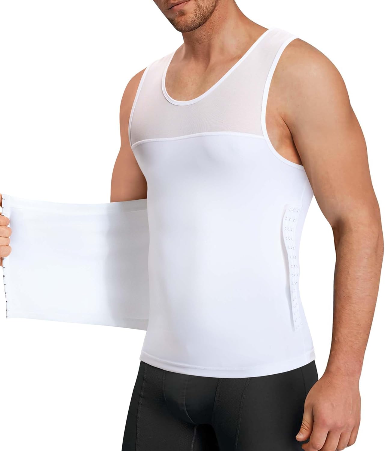 Men Body Shaper Slimming Vest Tight Tank Top Compression Shirt Tummy Control Underwear Moobs Binder