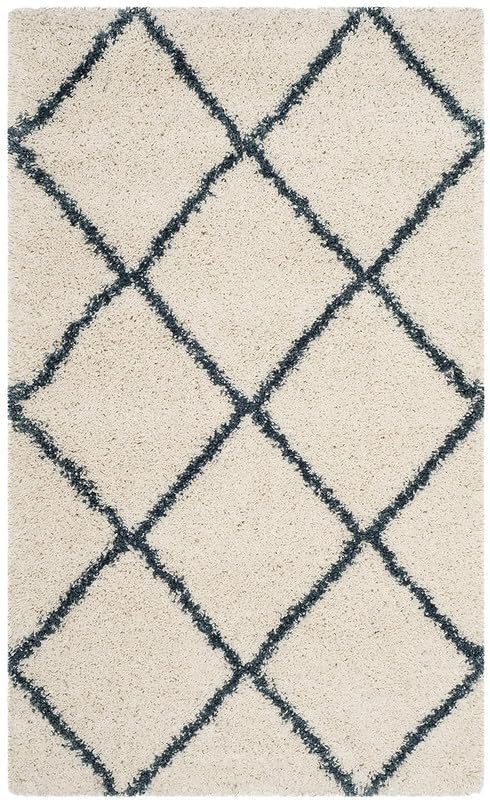 Image of Ultra-Soft Shaggy Carpet (4 X 6 FEET, IvorySlate) Fluffy, Cozy & Durable Area Rug for Living Room, Bedroom & More ? Premium Modern Design