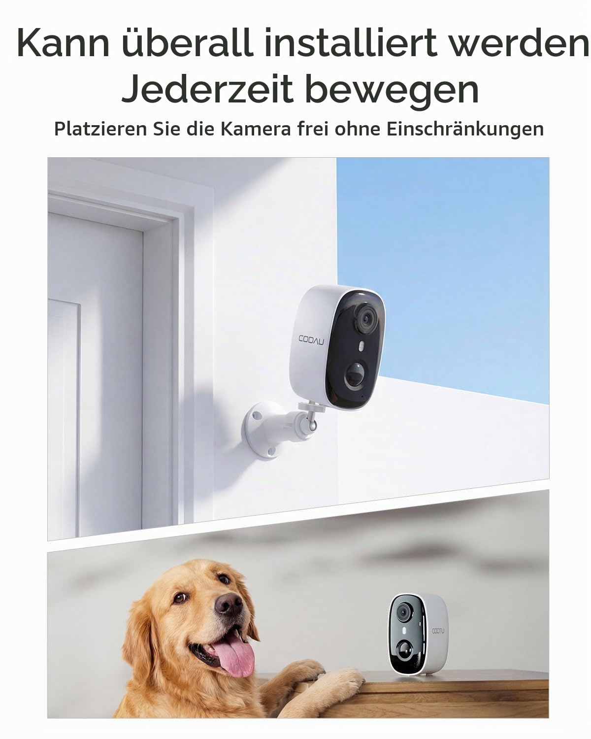 COOAU 4MP Überwachungskamera Aussen Akku Solar Set, 5GHz/2.4GHz | 2.5K Kabellose Outdoor WLAN Kamera Überwachung Aussen, 5GHz/2.4GHz, Ohne Monatliche Gebühren, Farb-Nachtsicht, Alexa