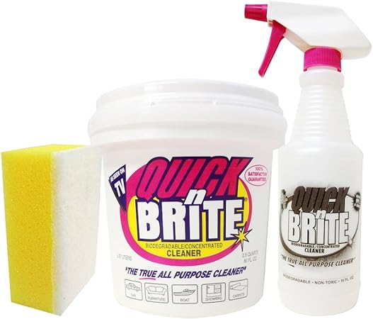 Amazon クイックブライト 万能洗剤クリーナー スプレー スポンジセット 大容量バケツサイズ 固形 2 37リットル 1本 車内用 洗剤 車 バイク