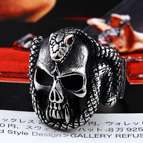 Image of Genuine Stainless Steel Ring Jewelry for Men Fashion Punk Biker Skull Rings