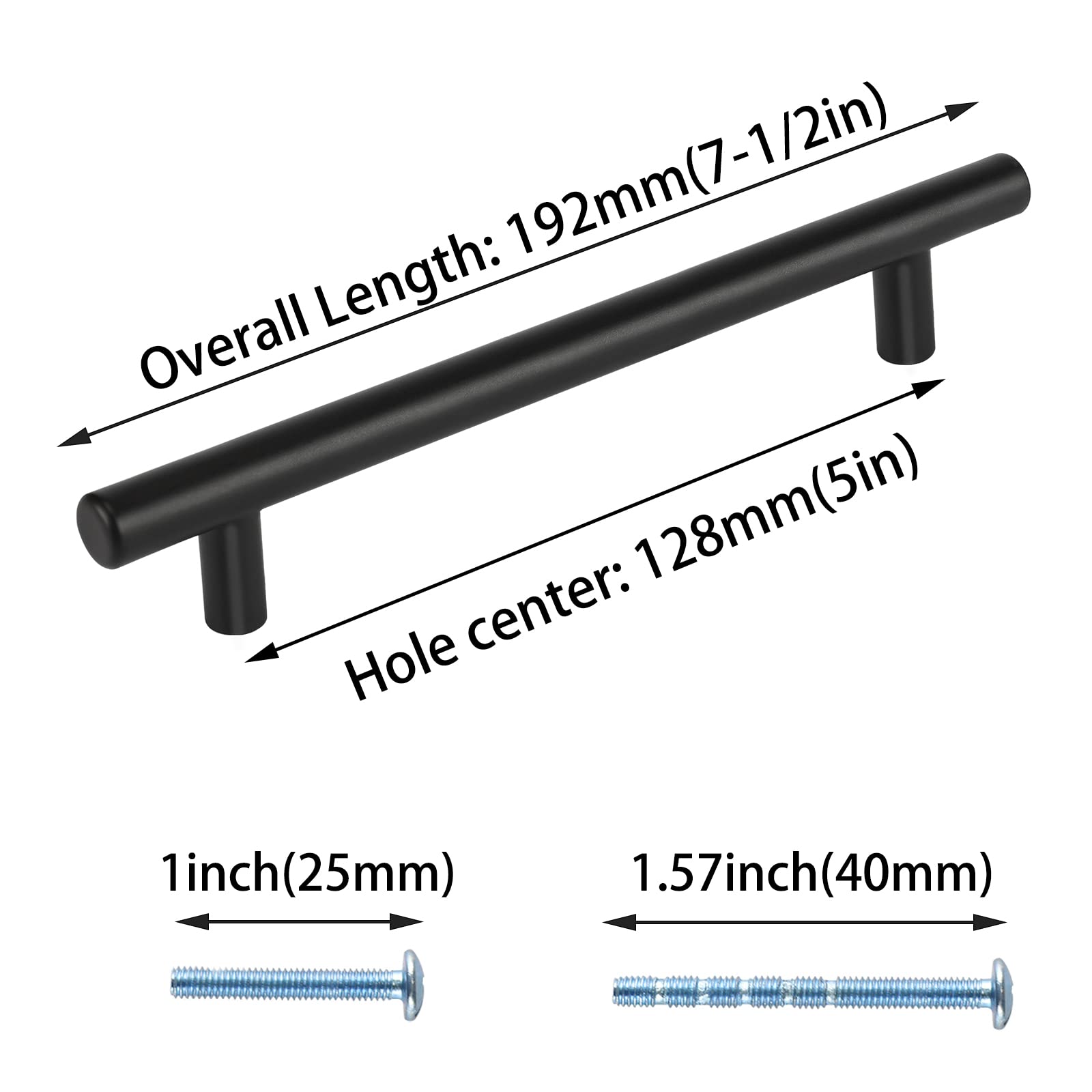 Kitchen Door Handles Black Cabinet Handles 128mm (5inch) - LONTAN ...