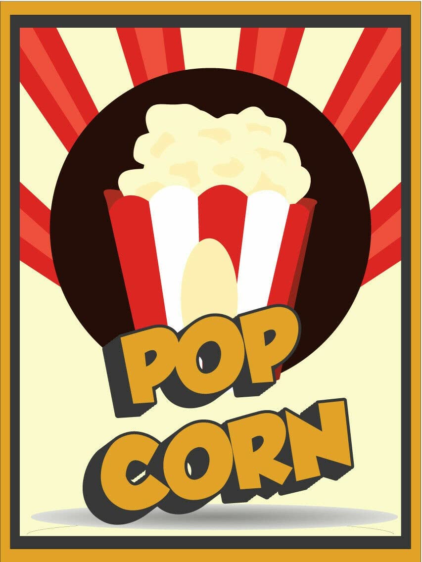 Pop Corn Cinema Classic Metal Tin Sign Home Decor Bar Cafe Wall Decor 5.5x8inch