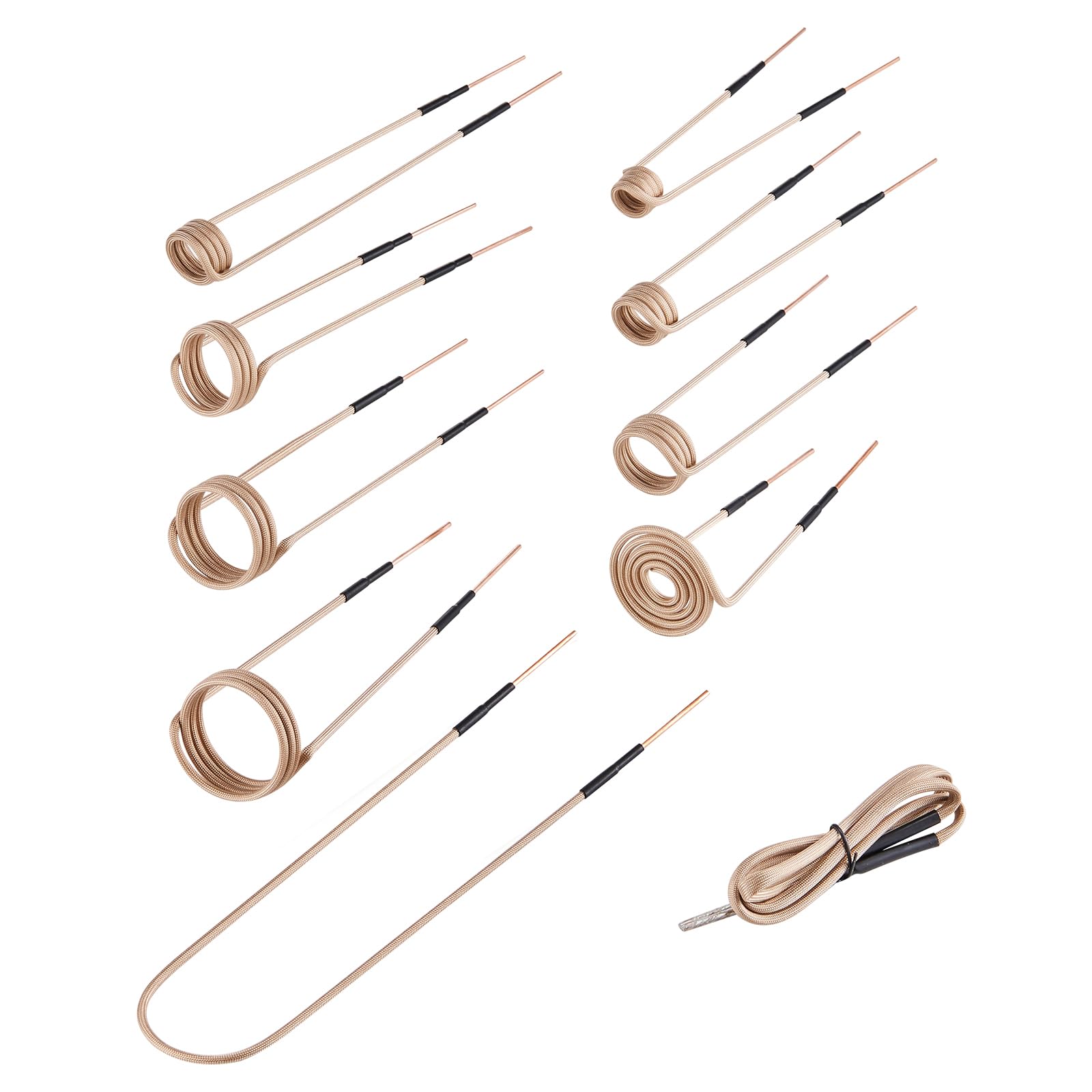 VEVOR Bobines de Chauffage par Induction Magnétique 10PCs, 8 Bobines avec 1 en U et 1 à Formage Libre, Accessoires de Chauffage à Induction pour Retirer les Boulons et Écrous Rouillés, Entretien