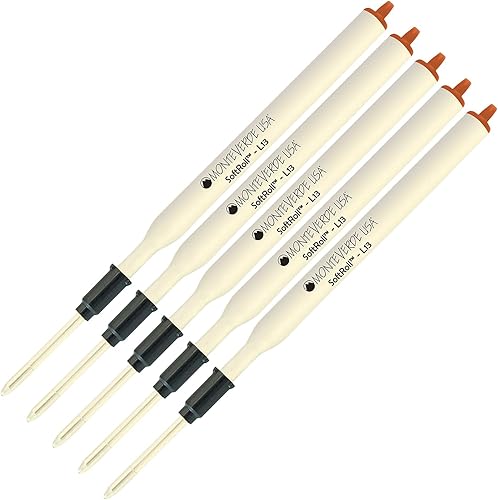 Lanier - Paquete combinado de 5 bolígrafos Monteverde® Soft Roll™ L13, repuesto de tinta compatible con la mayoría de bolígrafos estilo Lamy®, color