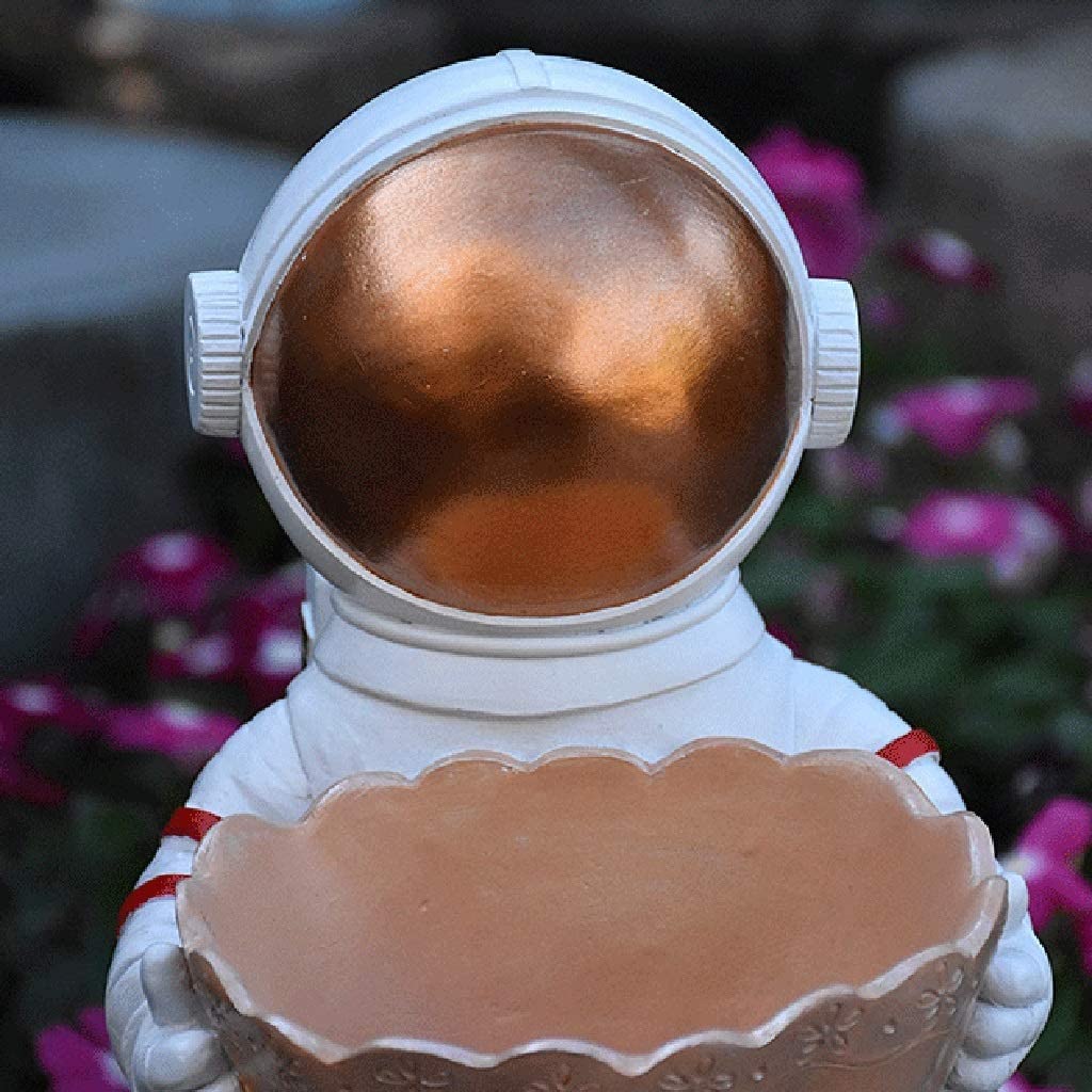 Doniczki na kwiaty, doniczki ogrodowe, dekoracja ogrodowa, unikalne doniczki dla roślin, kosmos, rzeźba astronauta, żywica, doniczka na kwiaty, dekoracja ogrodowa, 17 x 21 x 23,5 cm