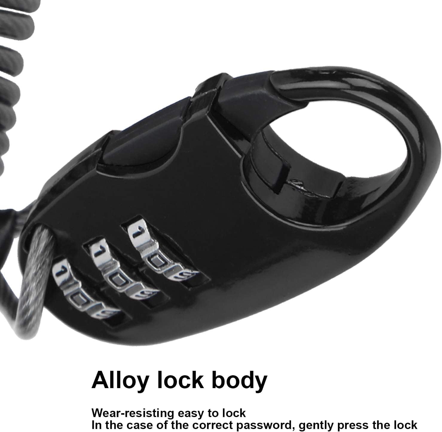 Bike Safety Steel Cable Lock,for Bike Helmet Steel Cable Lock Universal Portable Helmet Lock with Password Mountain Bike Lock Anti-Theft Lock