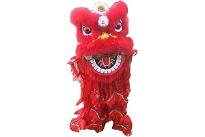 Chinese Lion Dance Mascot Costume, 14 Inches for Kids Ages 5-12
