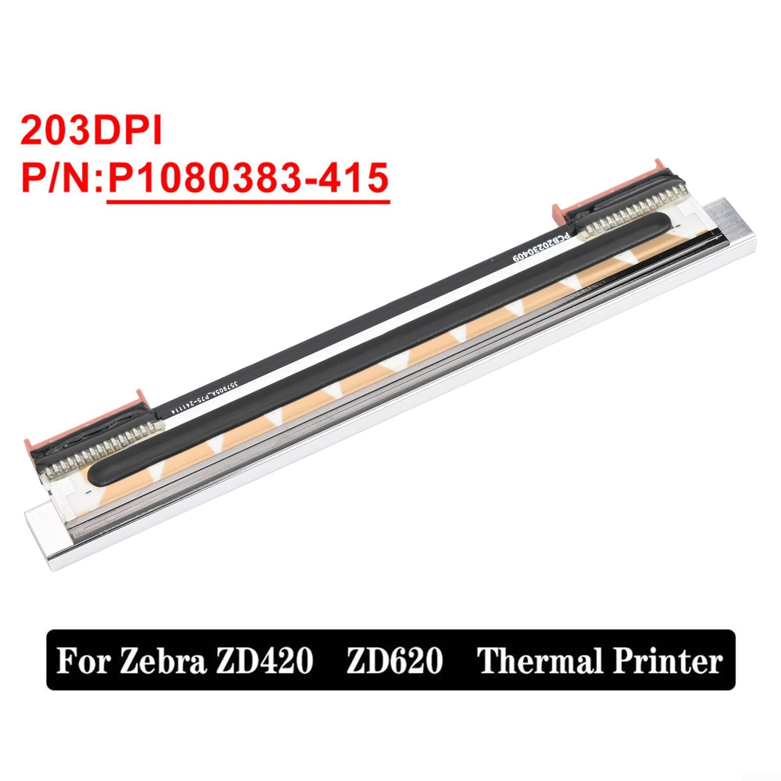 Testina di stampa per Zebra ZD420 ZD620 ZD621 203dpi P1080383-415 per testina di stampa termica per stampanti codici a barre ad alta precisione, dimensioni standard