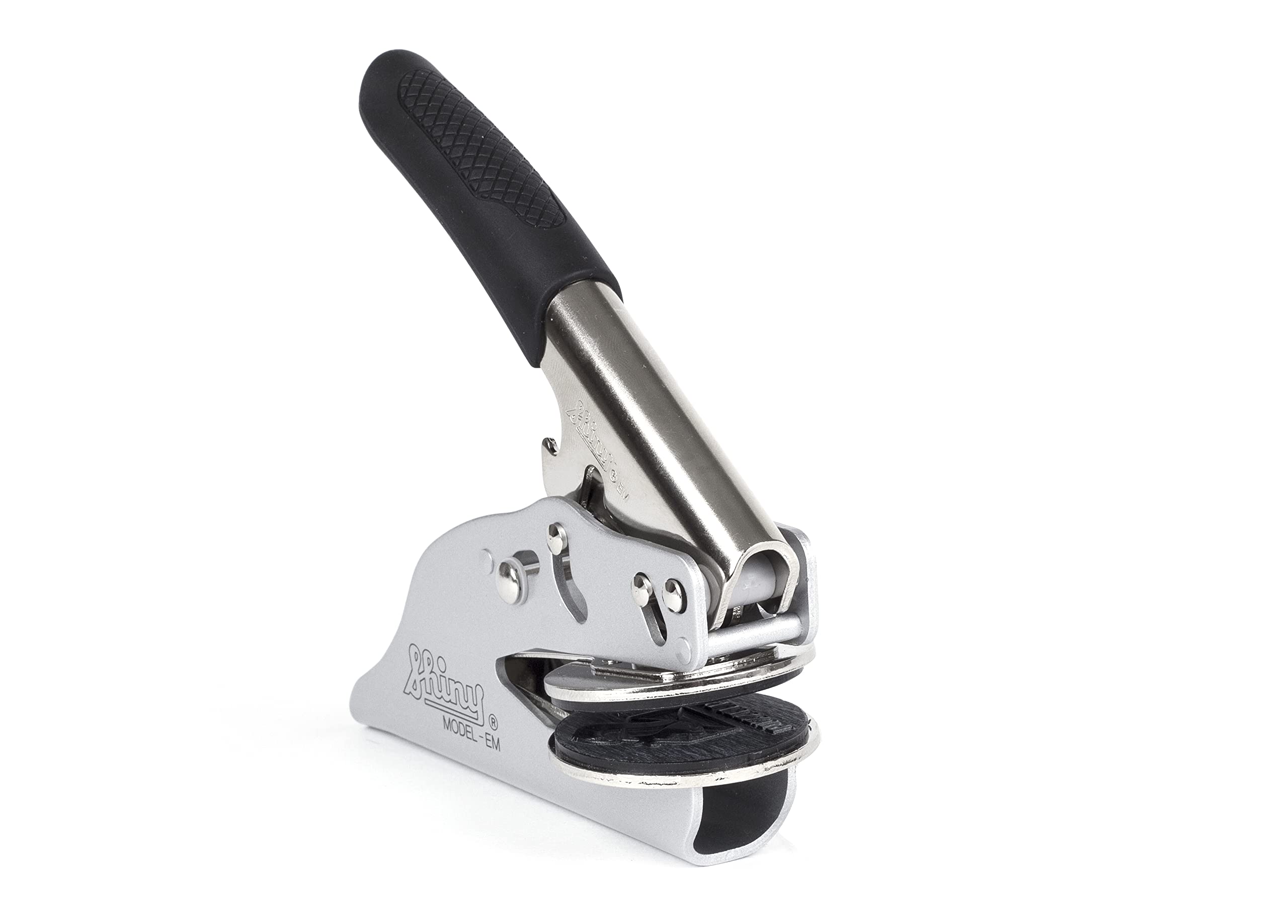 Shiny EM Tampon aveugle monogramme Argenté Ø 40 mm