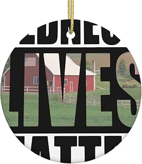 Redneck Lives Matter Christmas Ornament Round Ceramic Pendant Double Sided Ornament Decor Xmas Gifts