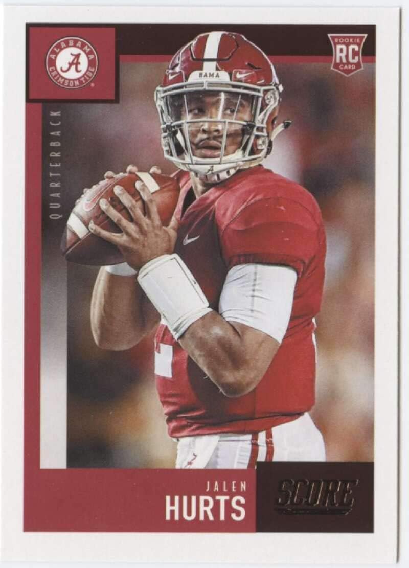 2020 Score Football #394 Jalen Hurts RC Rookie Alabama Crimson Tide Official NFL Trading Card Made by Panini America
