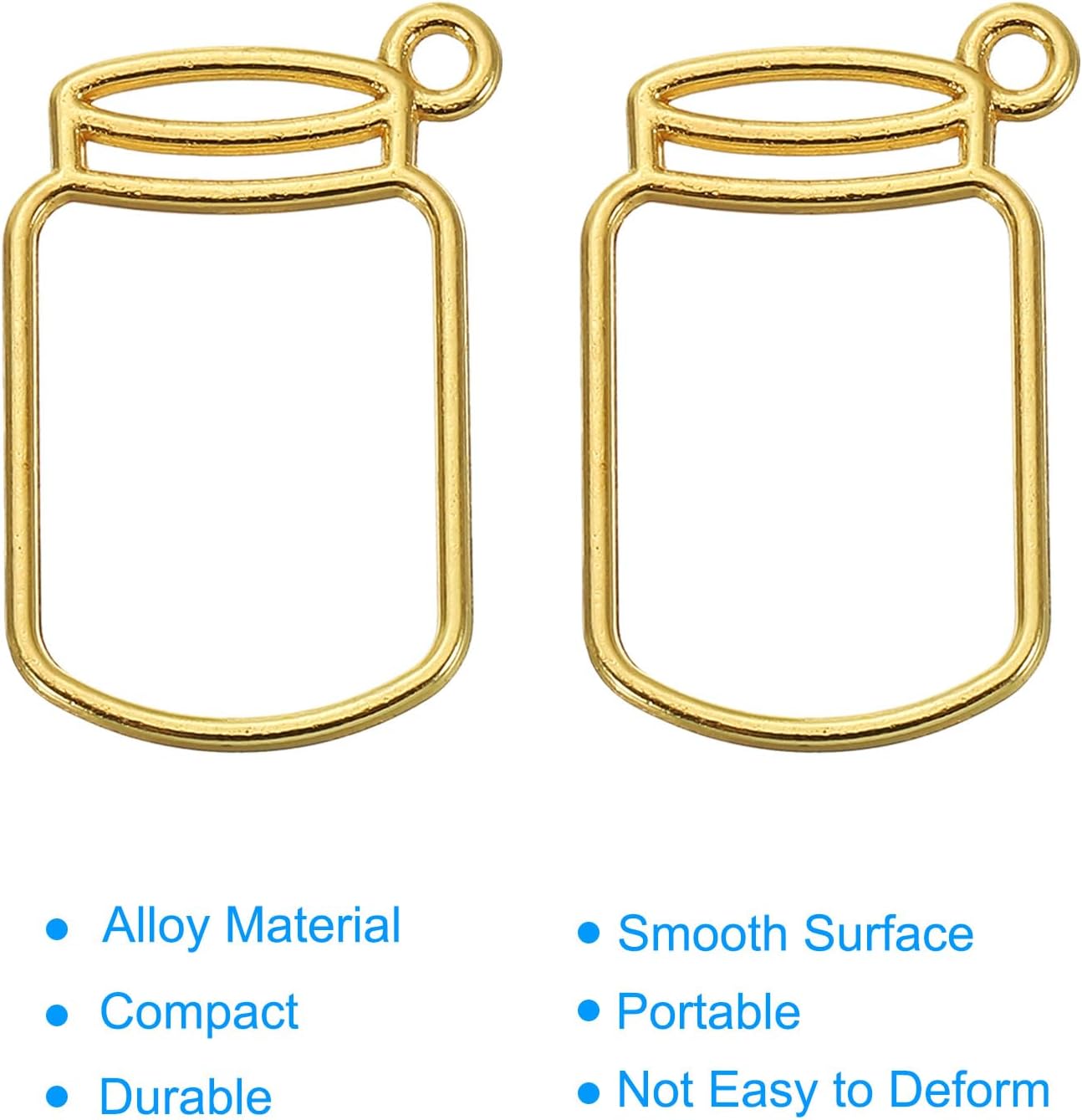 PATIKIL Alloy Open Back Bezel Pendants, Bottle Shape Hollow Resin Pendant Frame for DIY Crafts Earrings, - Image 4