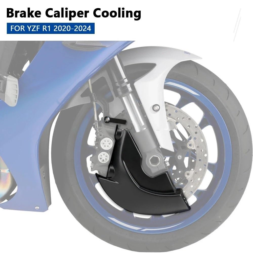 Conducto de Aire Conducto Aire Freno Delantero para YZF-R1 2020 2021 2022 2023 2024 2025. | Kit de refrigeración por aire de pinza de freno negra para motocicleta con carcasa más fría(Black)