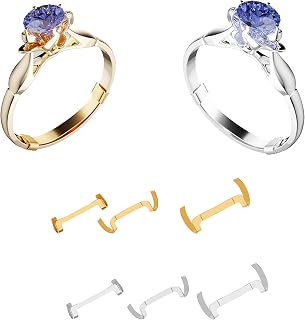 6 Pack Golden&Silver Ring Size Adjuster Set - Invisible Metal Ring Guard for Loose Rings, 3 Sizes Tightener Spacer Fitter for Women/Men, Universal Fit Any Band Width