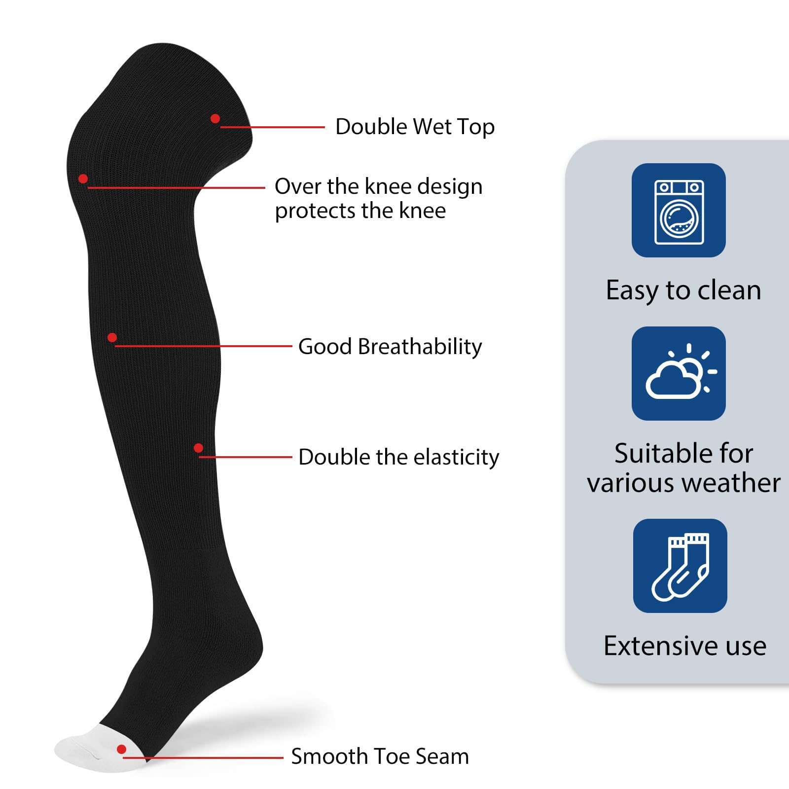 Baseball-Socken, kniehoch, mehrere Größen, lang, Softball, kniehohe Fußballsocken für Jugendliche und Erwachsene