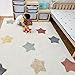 Poowe Large ABC Rug for Kids Room Boy & Girl - Colorful Alphabet Circle Area for Playroom, Nursery, Classroom, Bedroom - Non-Slip, Soft Play Mat for Baby, Neutral Toddler, Children -4Ft x 6Ft