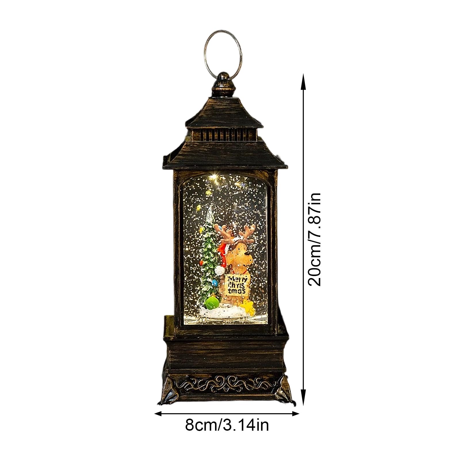 Palla di neve natalizia con musica e struttura sicura in PVC, display a batteria, luce notturna, palle di neve natalizie, decorazione da tavolo