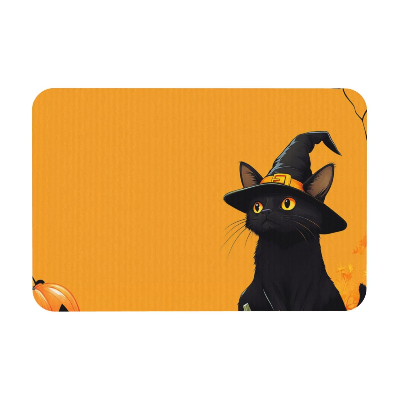 Paillasson Chat Noir Sorcière 40x60 pour une entrée accueillante et propre