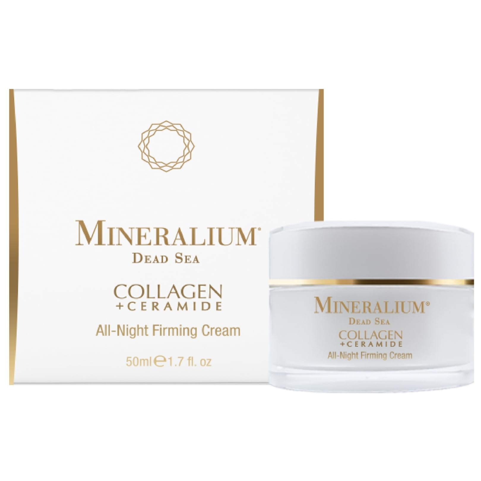 Mineralium, Firming Night Cream with Hydrolyzed Collagen & Ceramides, Anti-Aging, Smooths & Hydrates, Shea Butter, Squalane