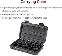 Vista 6 de TEKTON Juego de llaves de vaso de impacto poco profundas de 12 puntos con funda, 17 piezas (5/16-1-1/4 pulgadas) SID92336