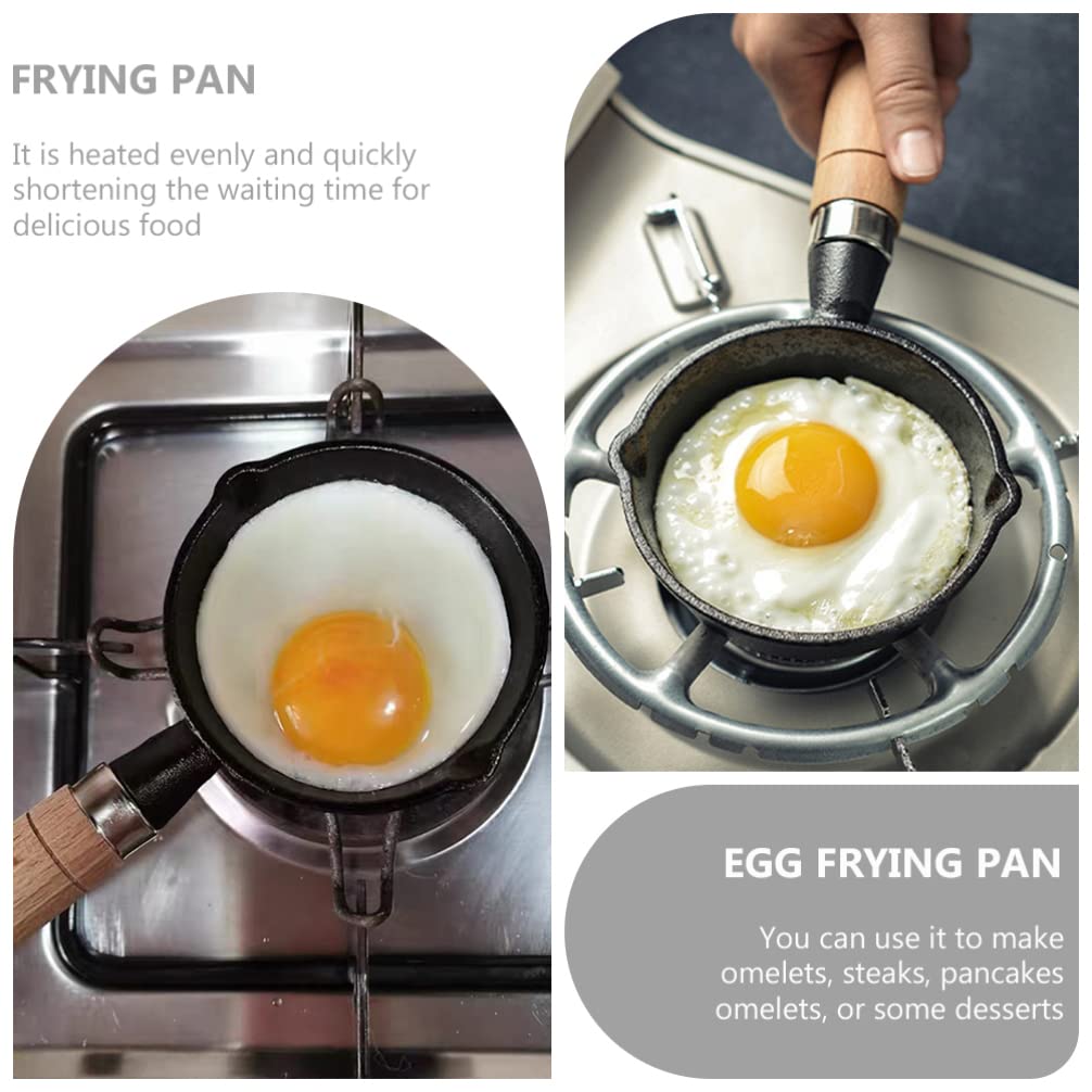 SOLUSTRE Mini Iron Frying Pan, Non-Stick, Durable, Heats Evenly, Smooth Handle, Perfect for Omelets, Steaks, Pancakes, and More