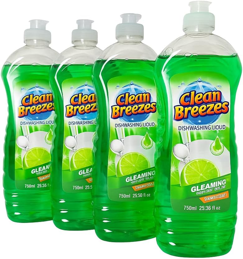 Dishwashing Liquid Dish Soap, 25 fl oz (Pack of 4) – Refreshing Lime Scent, Grease-Fighting Formula, Long-Lasting Dishwashing Soap, Dish Liquid, Dishwashing soap for sensitive skin