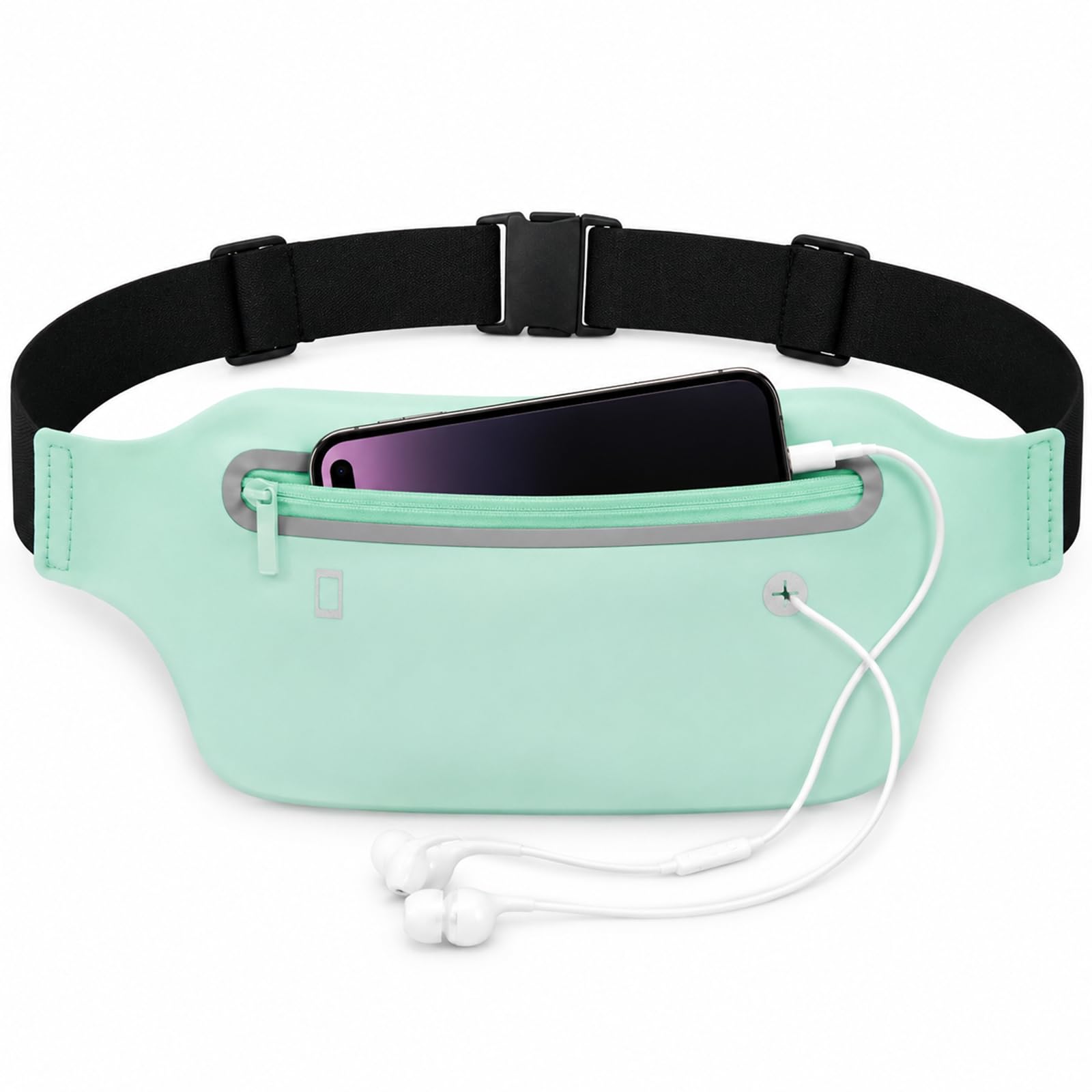 Ultrathin Waterproof Running Belt with Phone Holder, Reflective Waist Pack