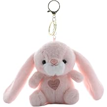 Cute Bunny Bag Charm, Kawaii Bunny Keychain Rabbit Purse Charm Handbags Decoration for Women Girls