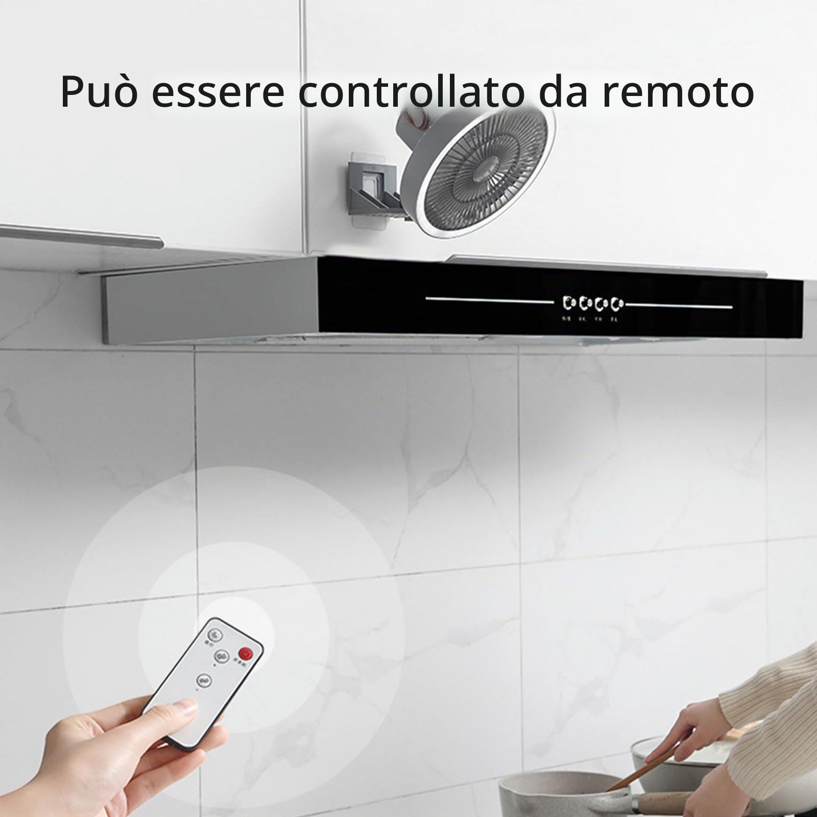 Ventilaore da Parete con Telecomando Installazione Facile Ventola Oscillante con Motore Silenzioso per Camera da Letto Cucina Dispositivo Multifunzione di Raffreddamento