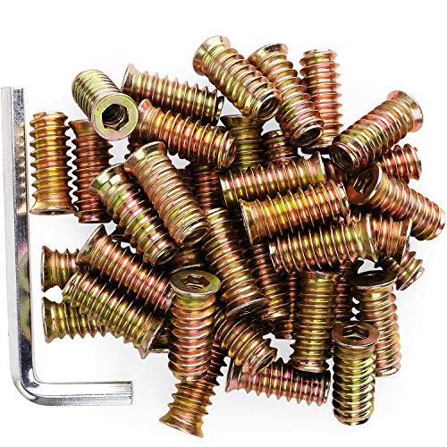 Écrous filetés bois 1/4" Anwenk en alliage renforcé pour quincaillerie haut de gamme