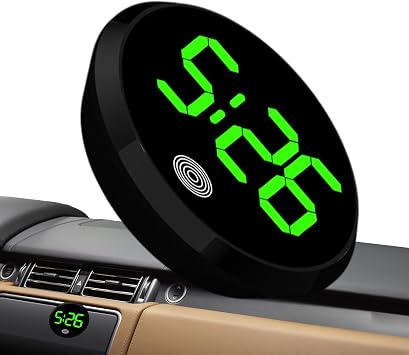 Car Dashboard Digital Clock - Touch-Activated Vent Watch, Automotive Night Watch | Stylish Vehicle Dashboard Clock for Car, Truck, and SUV, Perfect for Timekeeping and Nighttime Visibility