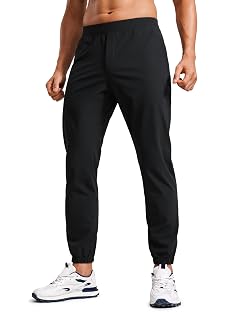 CRZ YOGA Athletic Joggers for Men 29 - Lightweight Running Training Pants with Zip Pockets and Ankle Zippers