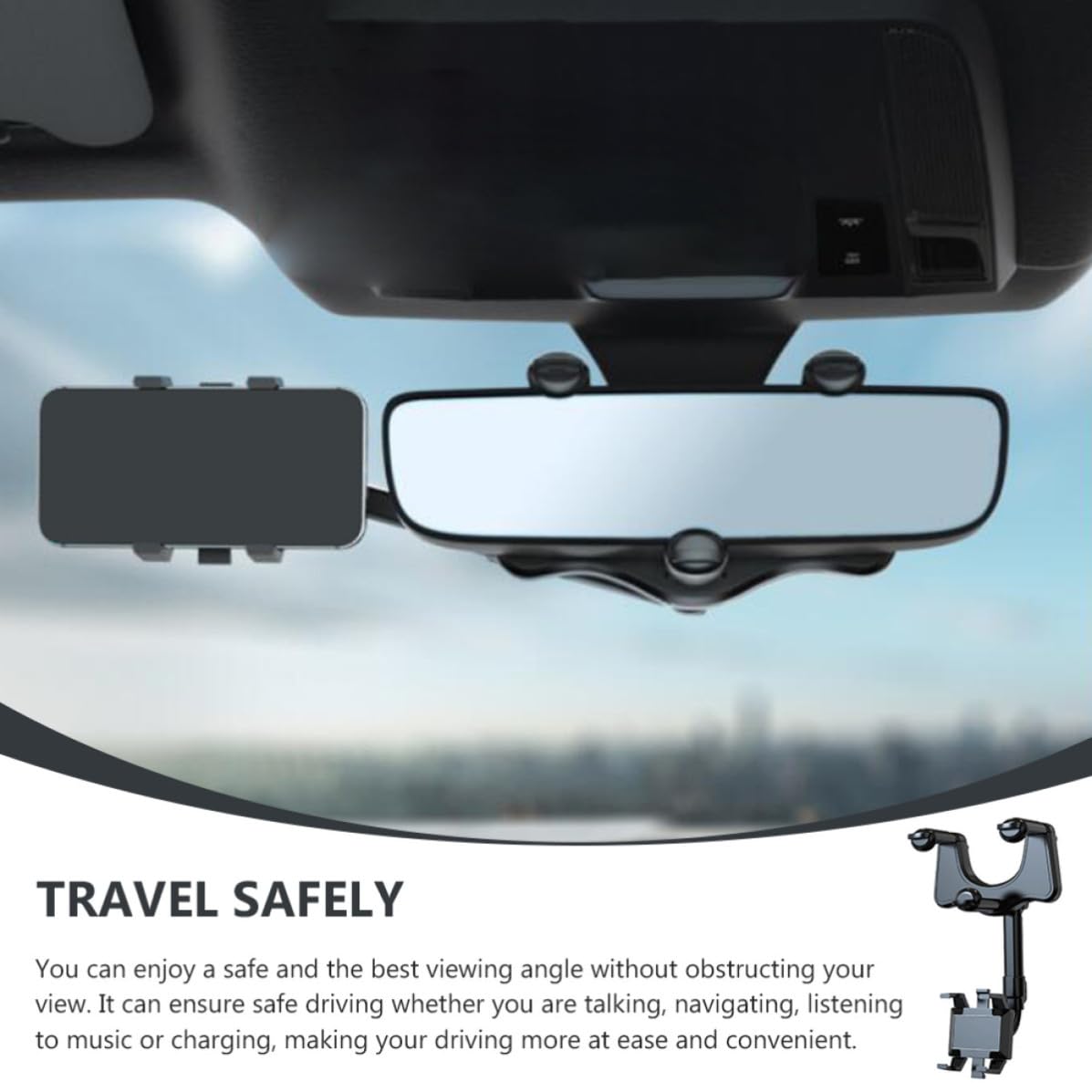 Soporte GPS para Coche Material Abs y Pegamento PU Antideslizante y Resistente a Rayaduras para Navegación Segura Durante la Conducción