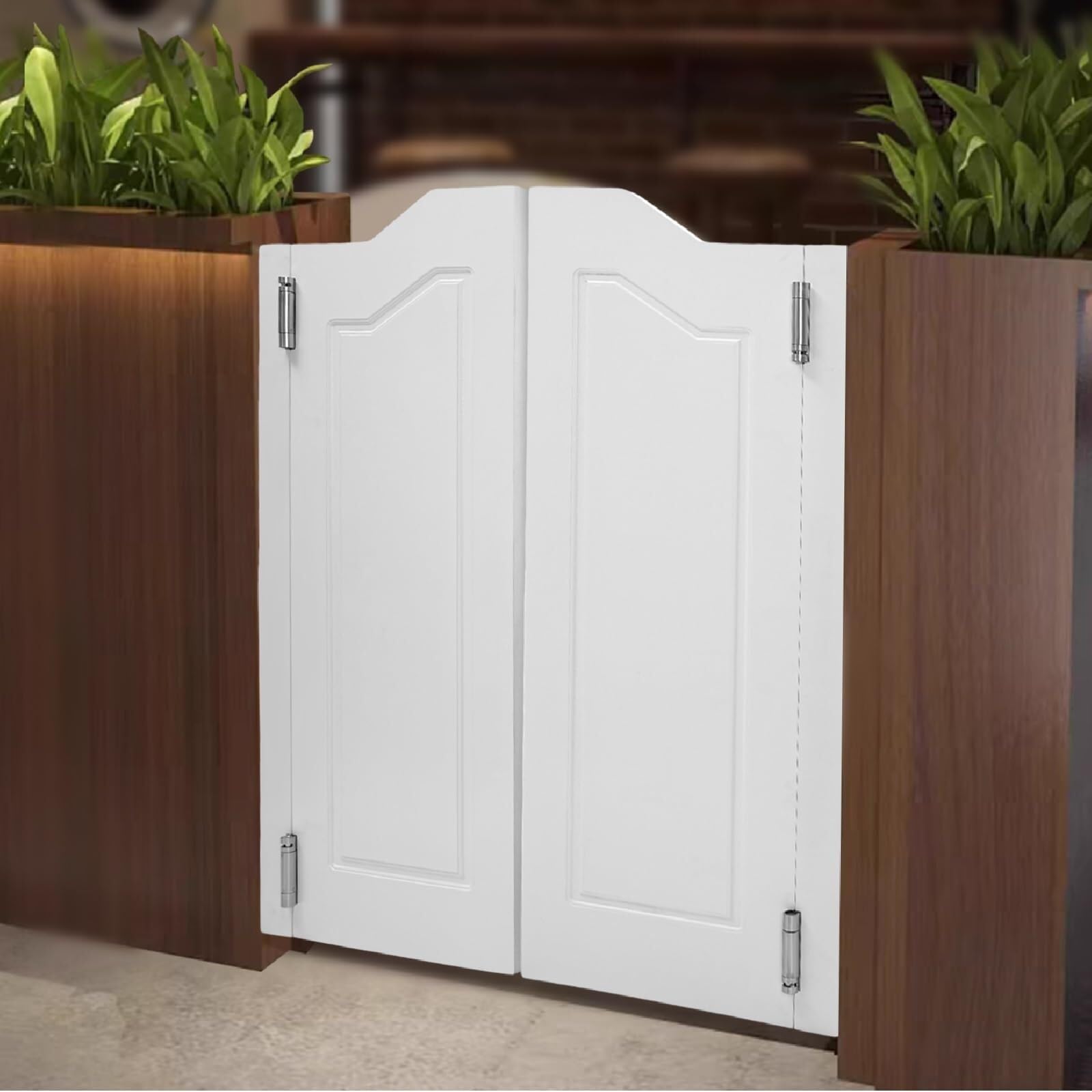 Porte battante pour café, porte intérieure en bois avec charnières métalliques pour bar, cuisine, escaliers et séparation d'entrée de chambre