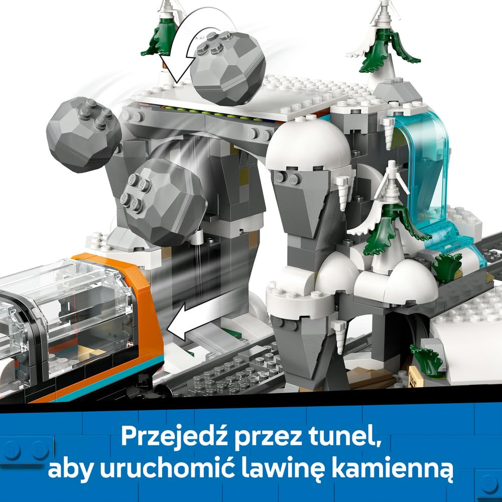 LEGO City Ekspres polarny arktycznych odkrywców 60470 | Kolejka, duży zestaw klocków konstrukcyjnych, prezent dla chłopca i dziewczynki 7+, Powered Up, 1517 elementów