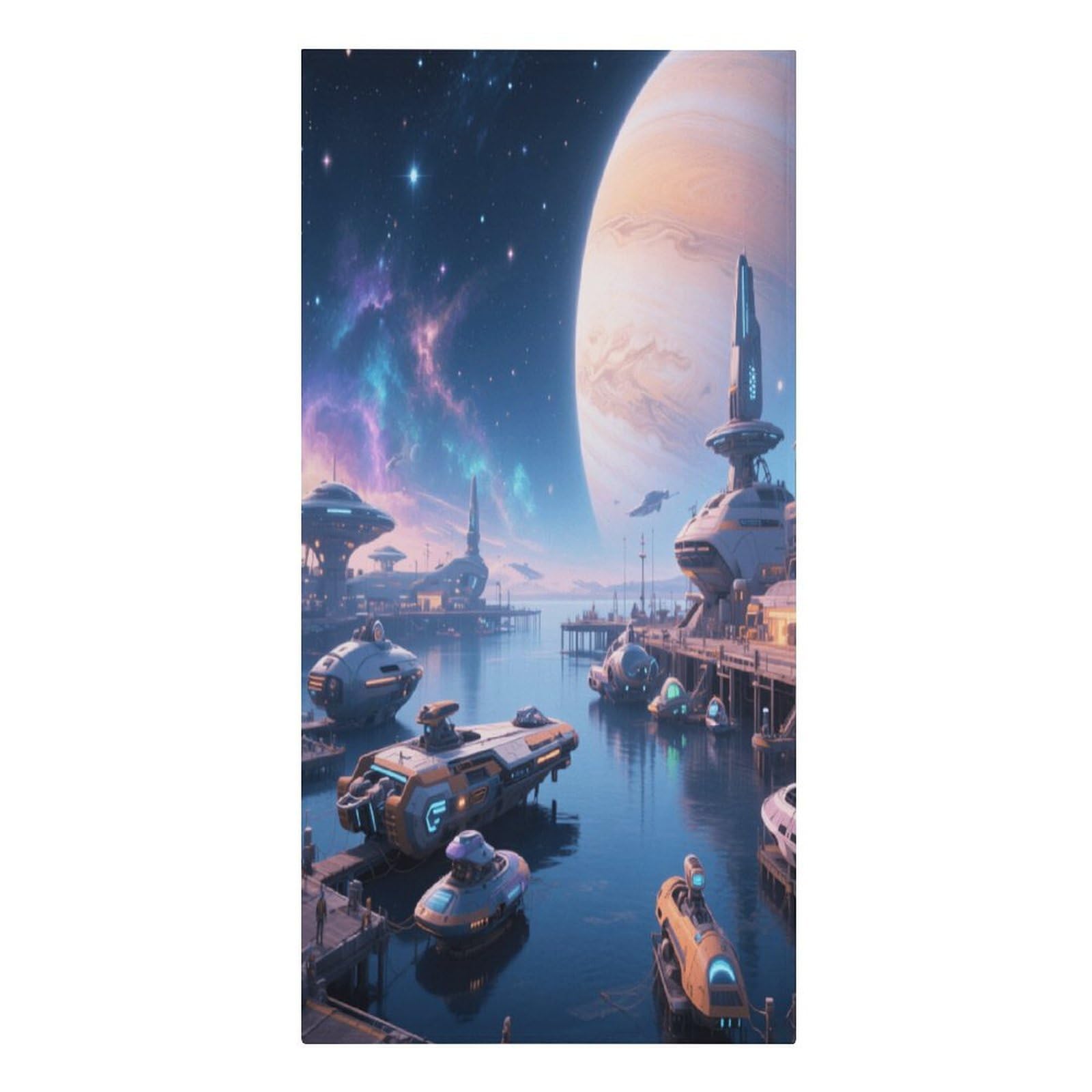 Fekiloot Men's Style Interstellar Harbor Large Beach Towel, Travel Towel For Adults Wo, Pool Towels For Beach, Camping, Swim Pool, Gym, Sports& Yoga 61.4"X30.3"