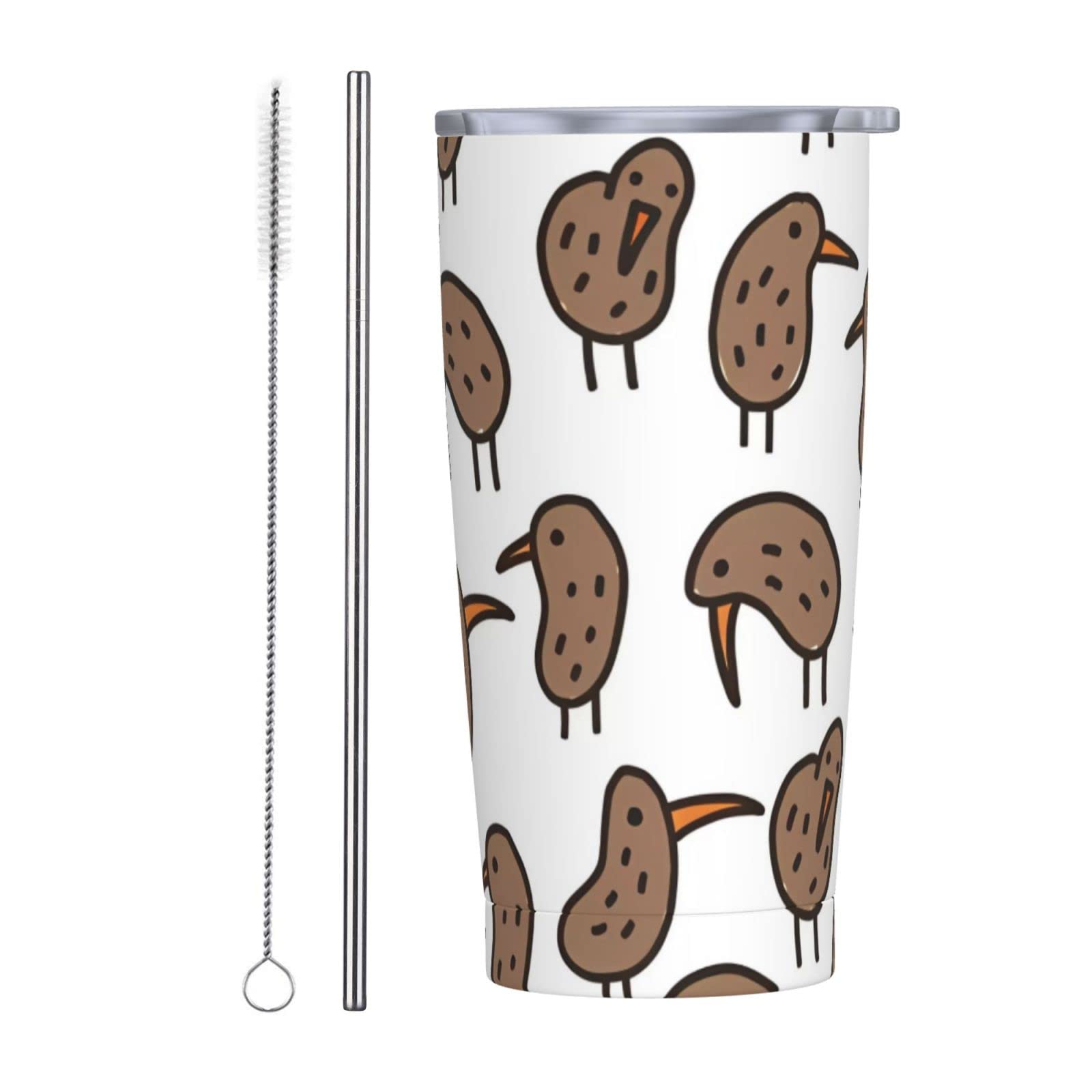 Gobelet isotherme anti-fuite café chaud tasse inox pailles kiwi