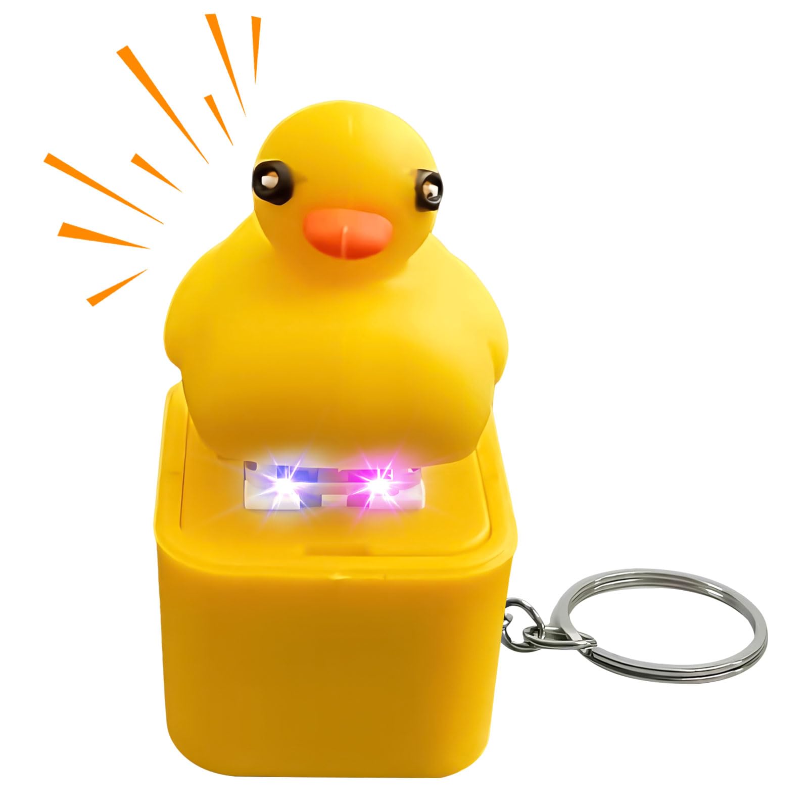 Fidget Spielzeug Ente Schlüsselanhänger, Leuchtend Anti-Stress Eidechse Clicker Spielzeug mit Sound, Ente Fidget Toys Für Erwachsene, USB, Lustige Gadgets Stressabbau Antistress Spiel (C)