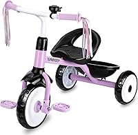 Liberry Toddler Tricycle 2-4 Years Old Girls Trike with Bell, Basket, Removable Pedals - Safe 3-Wheel Bike Purple