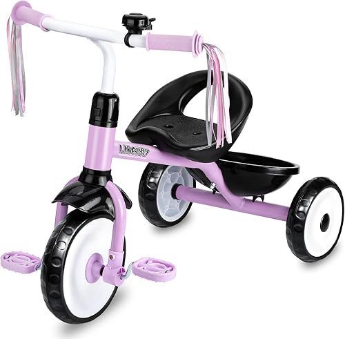 Miniatura 10 de Liberry Triciclo para niños de 2, 3 y 4 años, triciclo para niños con campana, cesta trasera y pedal extraíble, juguete de 3 ruedas para montar en